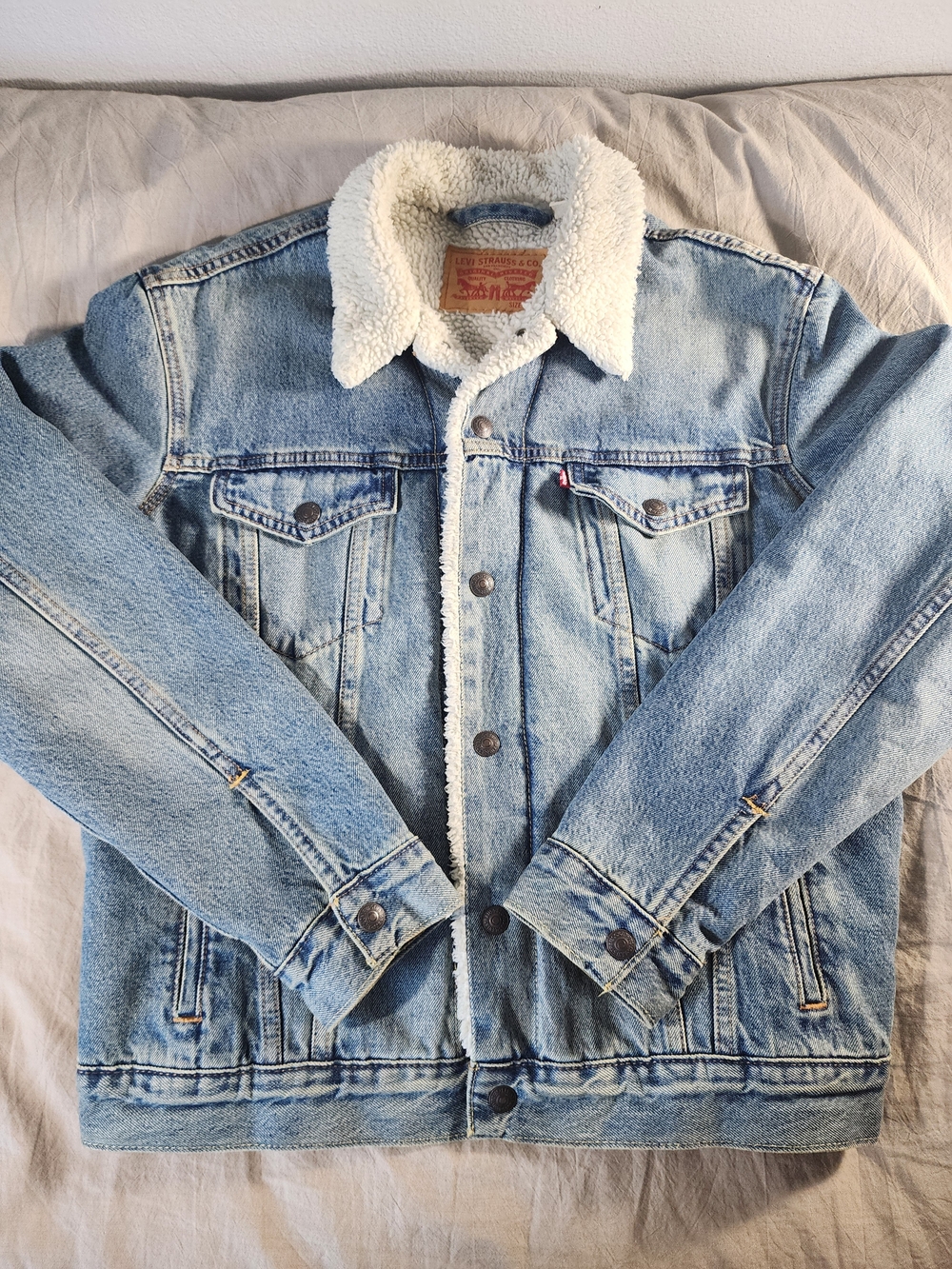 Levi's Light Blue Denim Sherpa Trucker Jacket